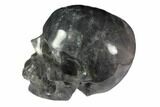 Carved, Grey Smoky Quartz Crystal Skull #116685-3